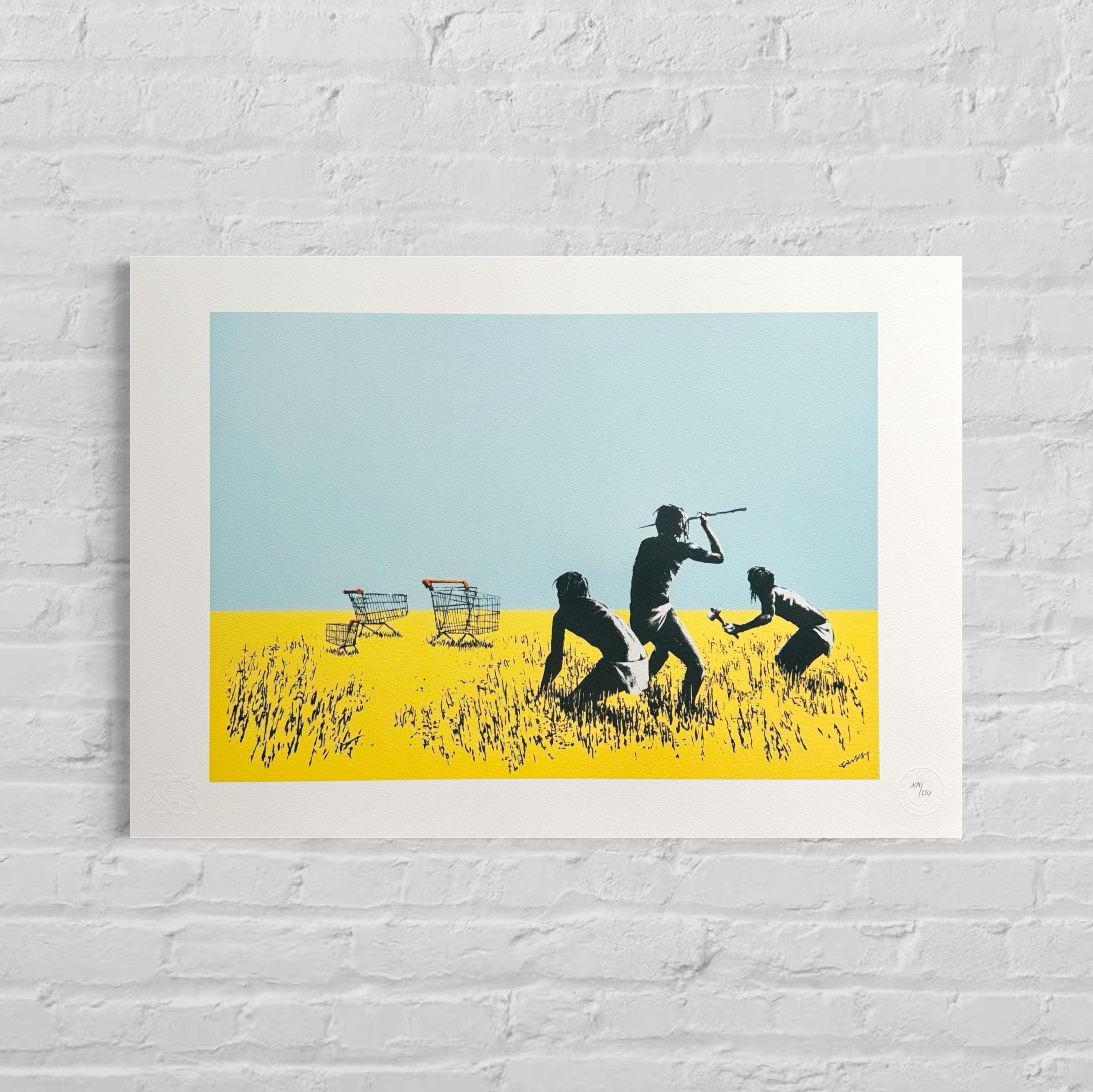 Genummerde editie BANKSY Trolleys - Gesigneerd - certificaat - Wall Art, Grafitti Art, Lithograph, Stencil Art